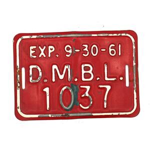 1961 Des Moines Bicycle License Plate - Des Moins Iowa